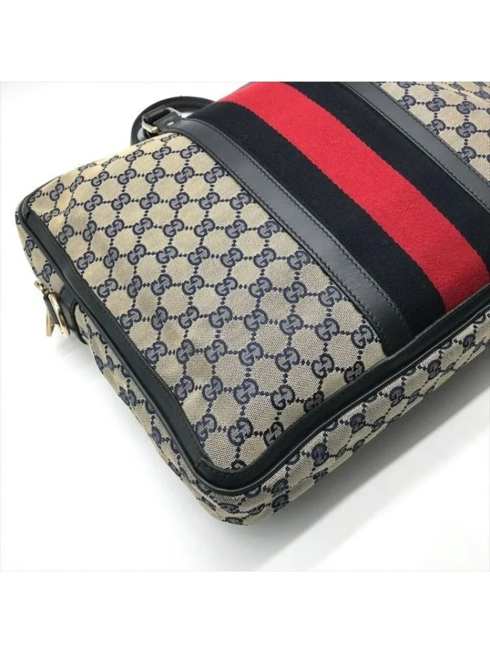 Gucci GG Canvas Business Bag 2-Way Bag Sherry Line Navy Bag
